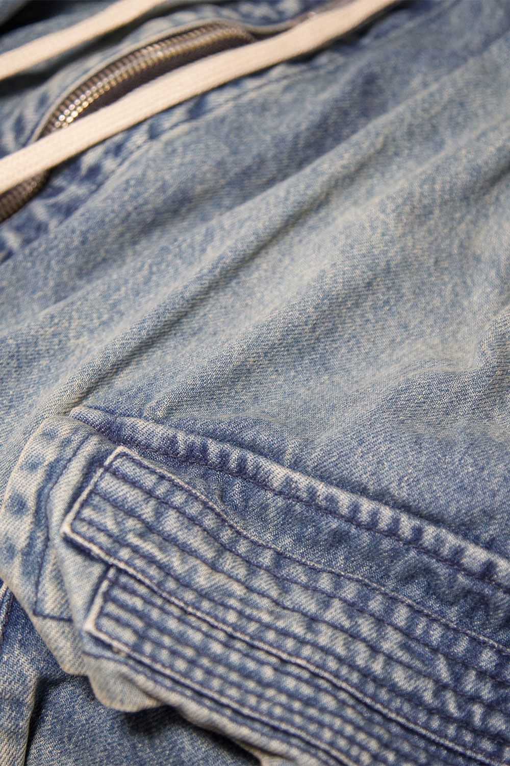 ヴィンテージデニムサルエルショーツ / VintageDenim Millitary Shorts / ブルー / ag-8014-3