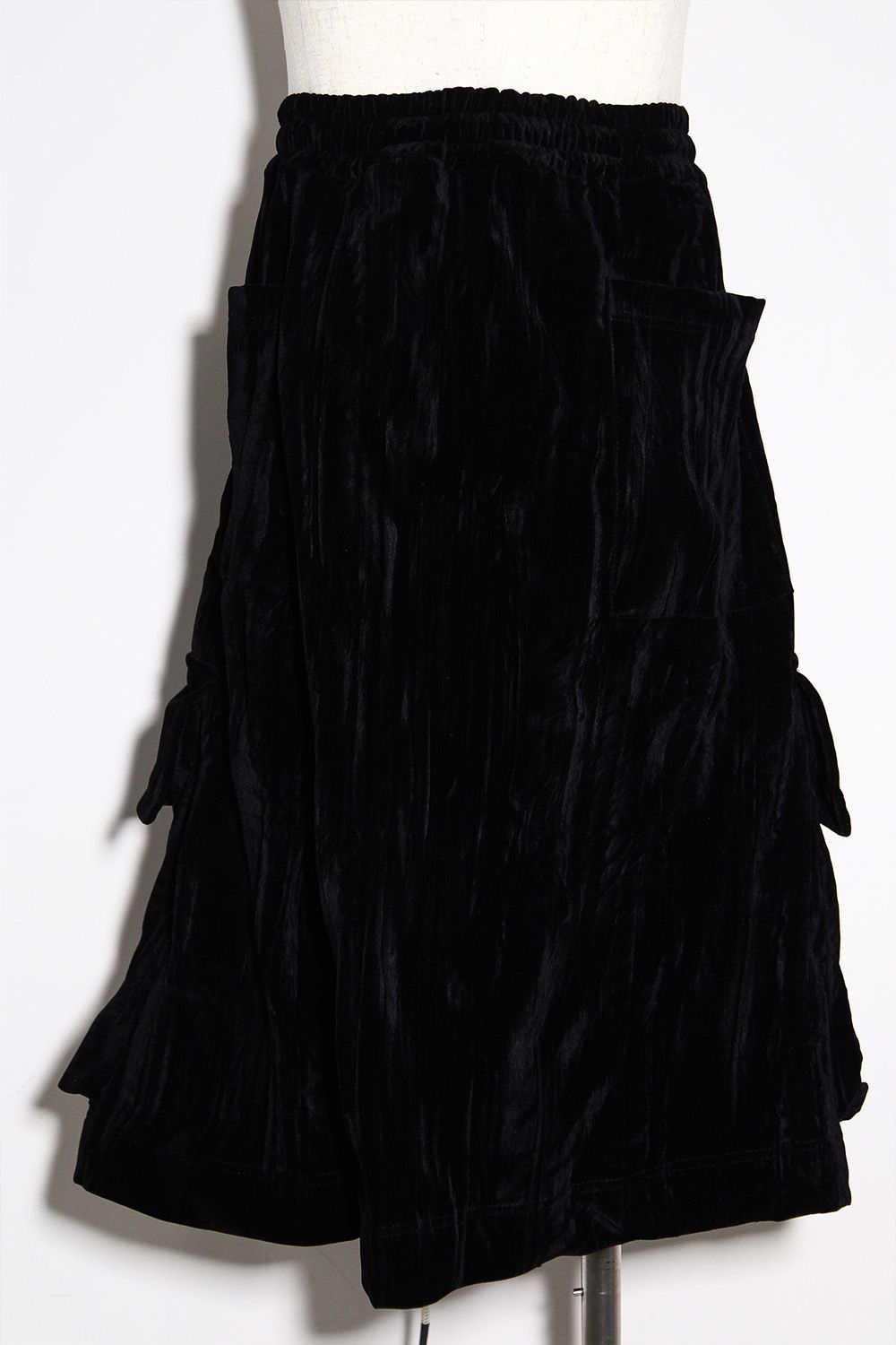 ベロアラップスカートパンツ / WRAP SKIRTS PANTS / ブラック / ag-12042