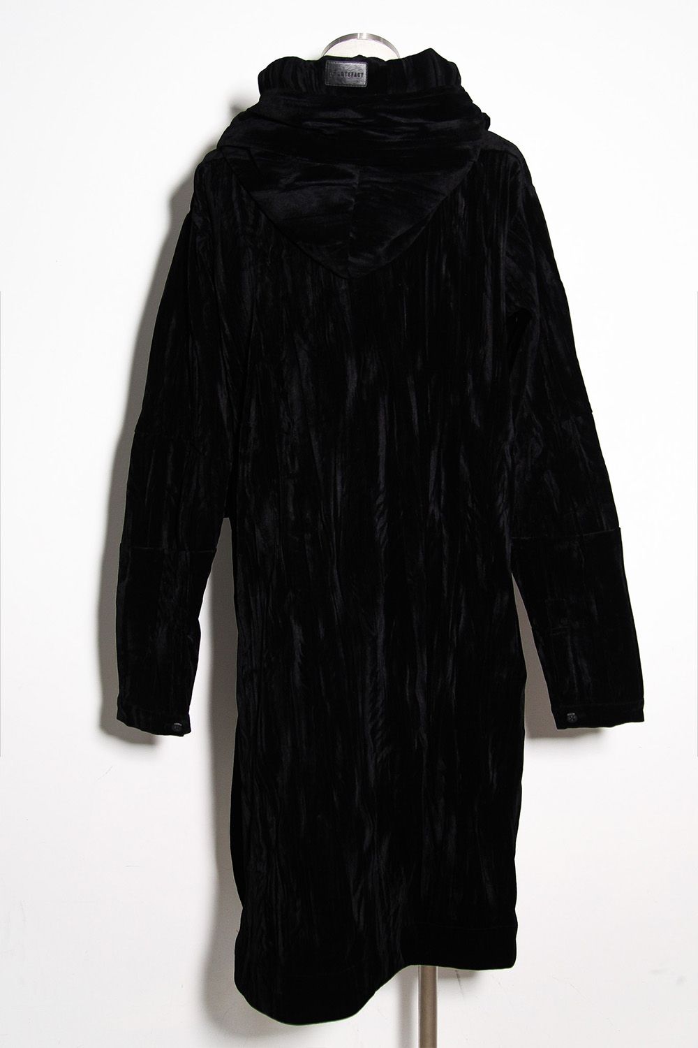 [ラスト1点 サイズ3] ベロアフーディーロングジャケット / HOODED LONG JKT / ブラック / ag-12037