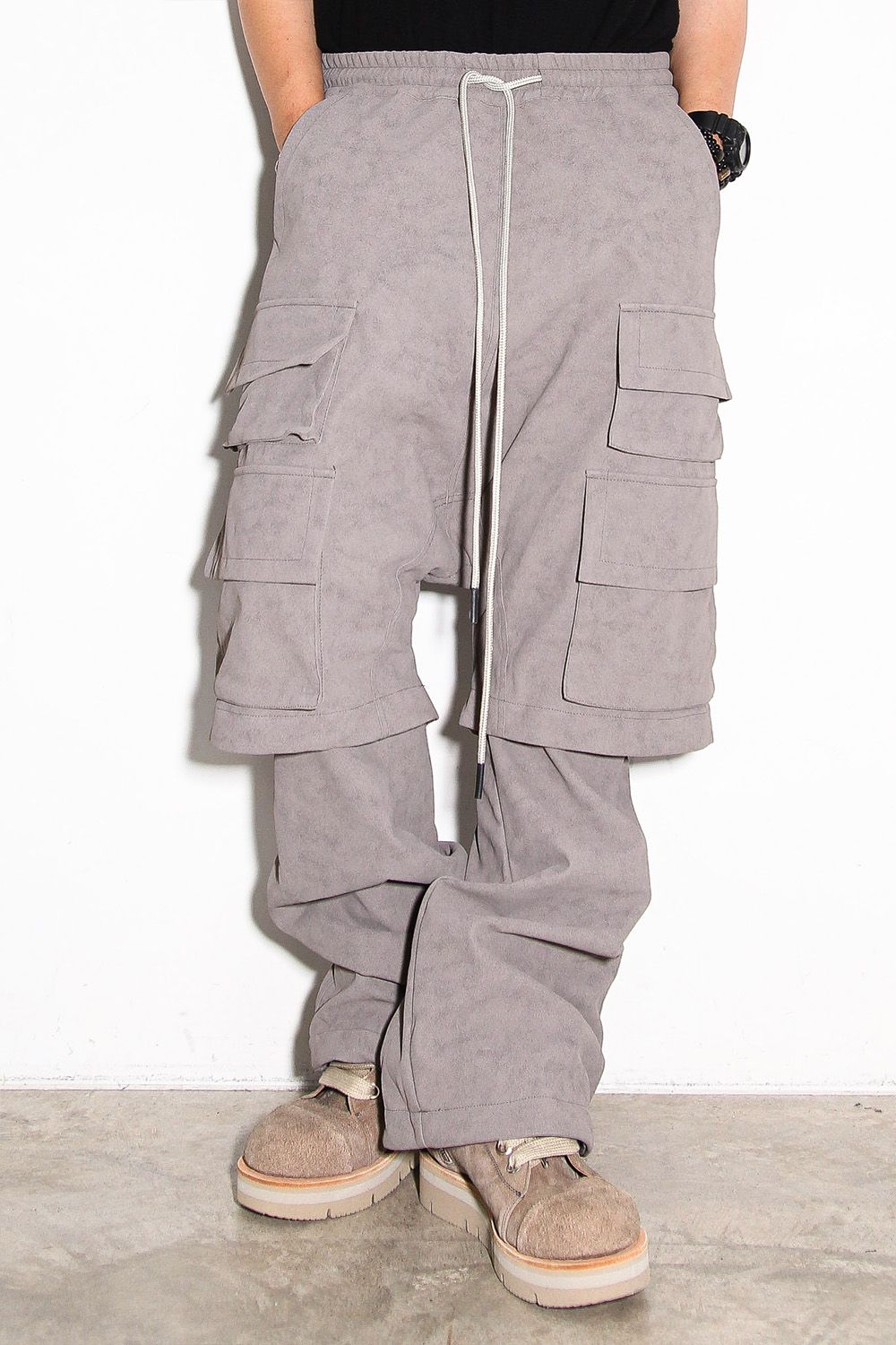 レイヤードブーツカットパンツ / LAYEDER BOOTS CUT / グレー / ag-12009
