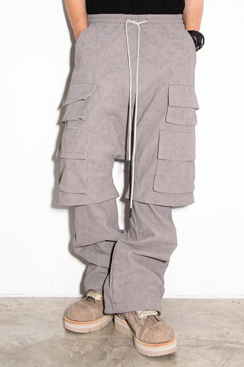 レイヤードブーツカットパンツ / LAYEDER BOOTS CUT / グレー / ag-12009