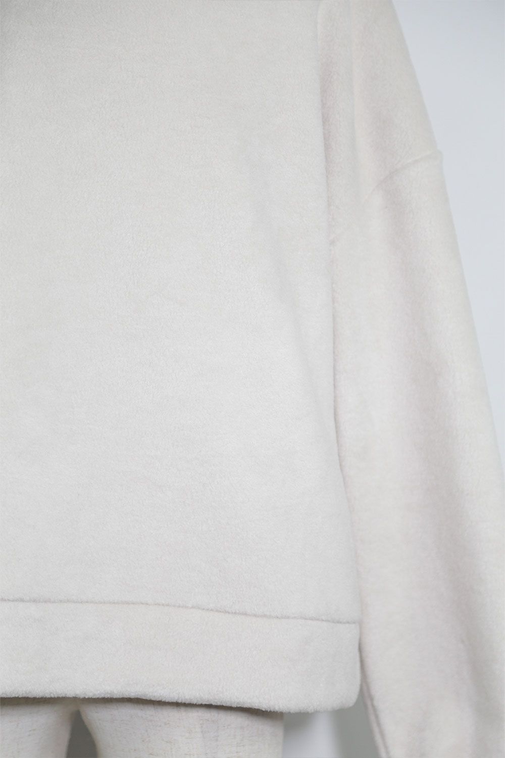 ニットコーデュロイ×フリーストップ / Knit Corduroy Combi Fleece Top / アイボリー / ag-10086