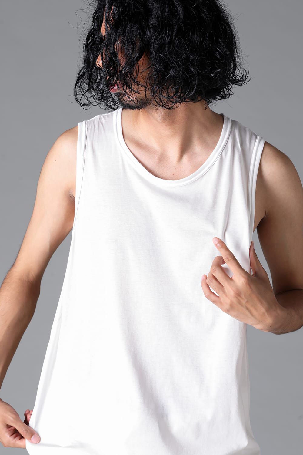 ロングタンクトップ / LONG TANK TOP / ブラック / ag-6083-3