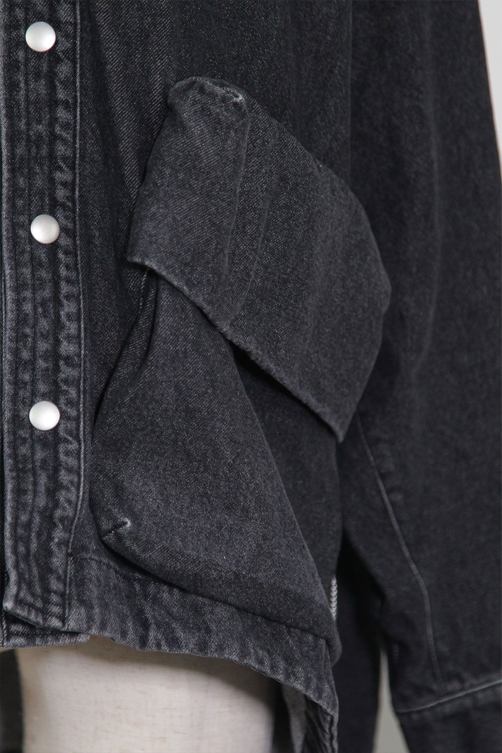 ヴィンテージデニムブルゾン / VintageDenim Hoodie Blouson / ブラック / ag-8030