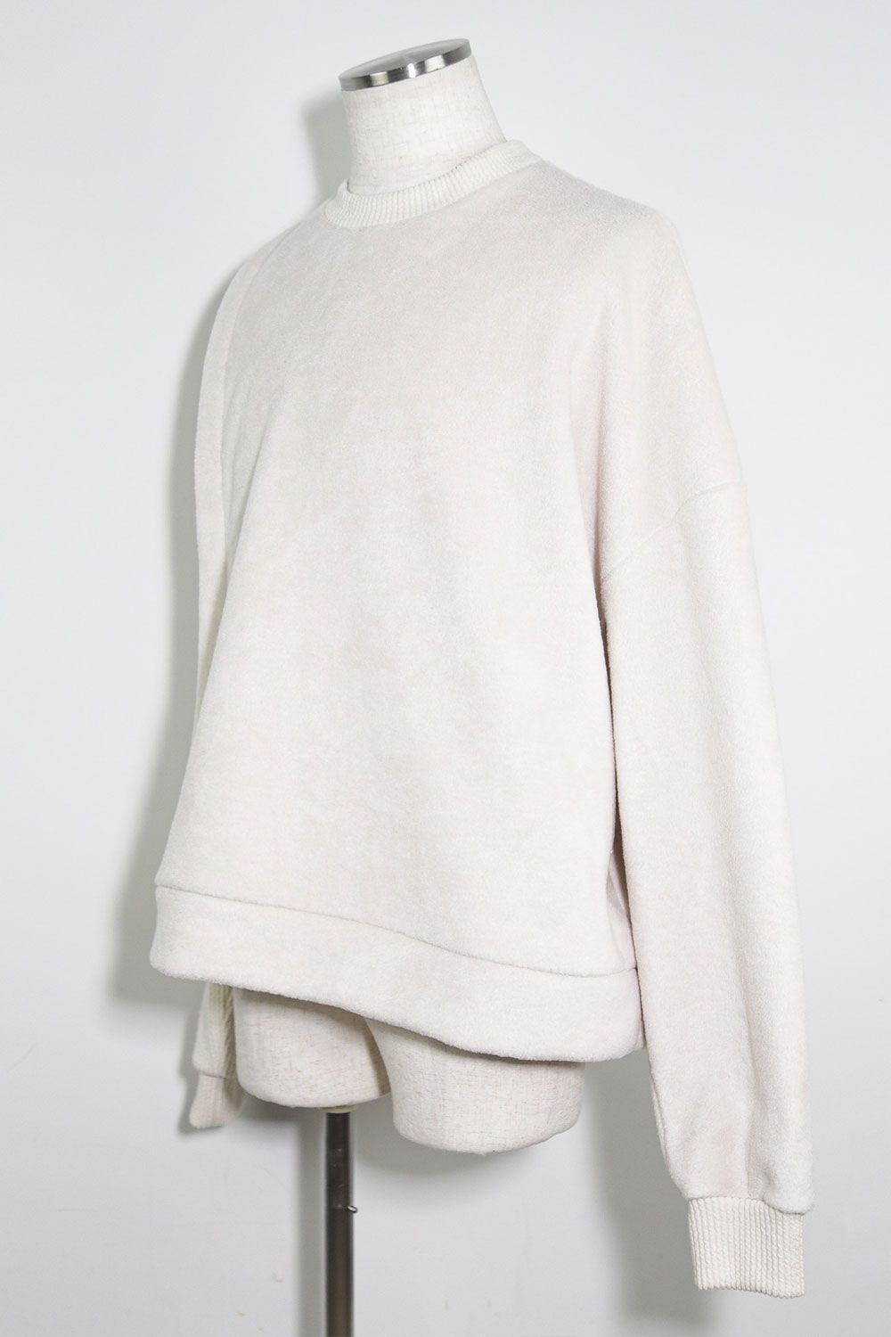 ニットコーデュロイ×フリーストップ / Knit Corduroy Combi Fleece Top / アイボリー / ag-10086