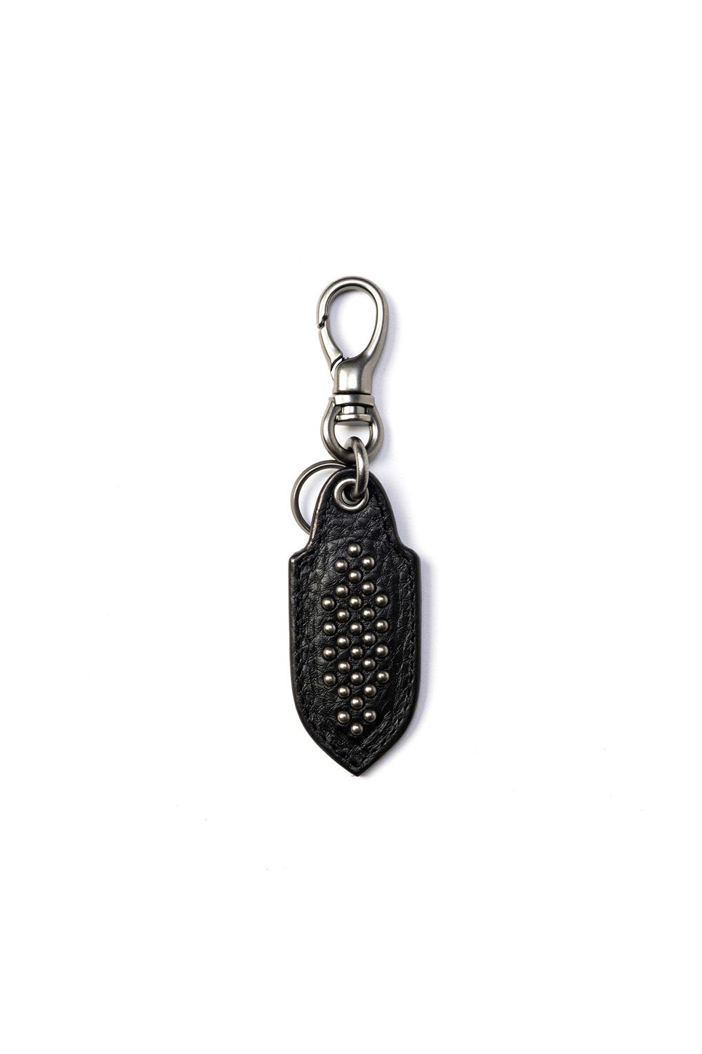 ROUND STUDS LEATHER KEY RING ＜TYPE A＞ / ブラック