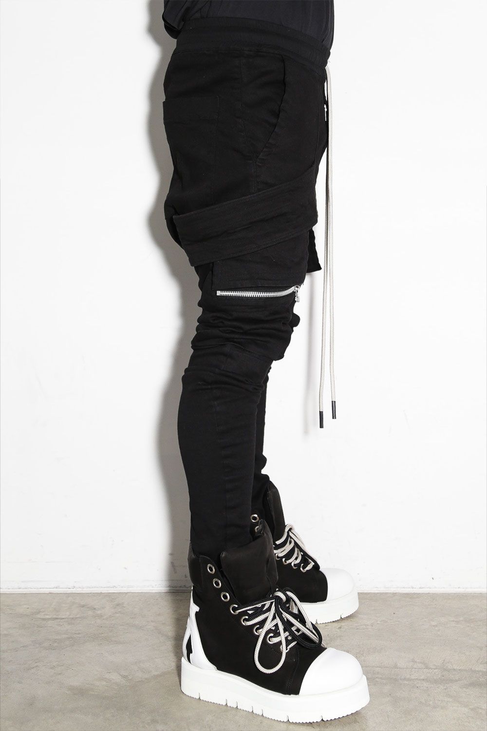 サルエルカーゴスキニーデニム / Denim Cargo Sarouel Skinny / ブラック / ag-6036-1