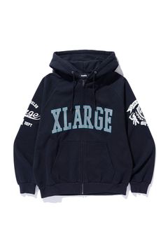 RAGLAN ZIP UP HOODED SWEATSHIRT / ブラック