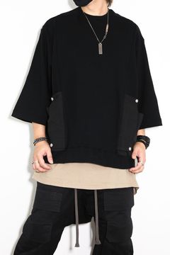 Nylon Combi Sweat Top / ブラック