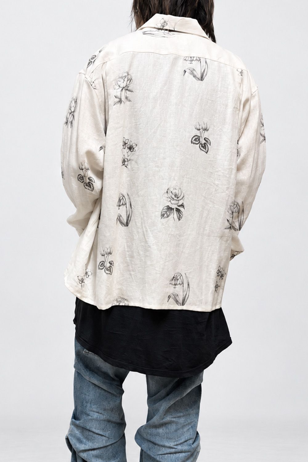 Botanical Print Oversized Shirt / ホワイト