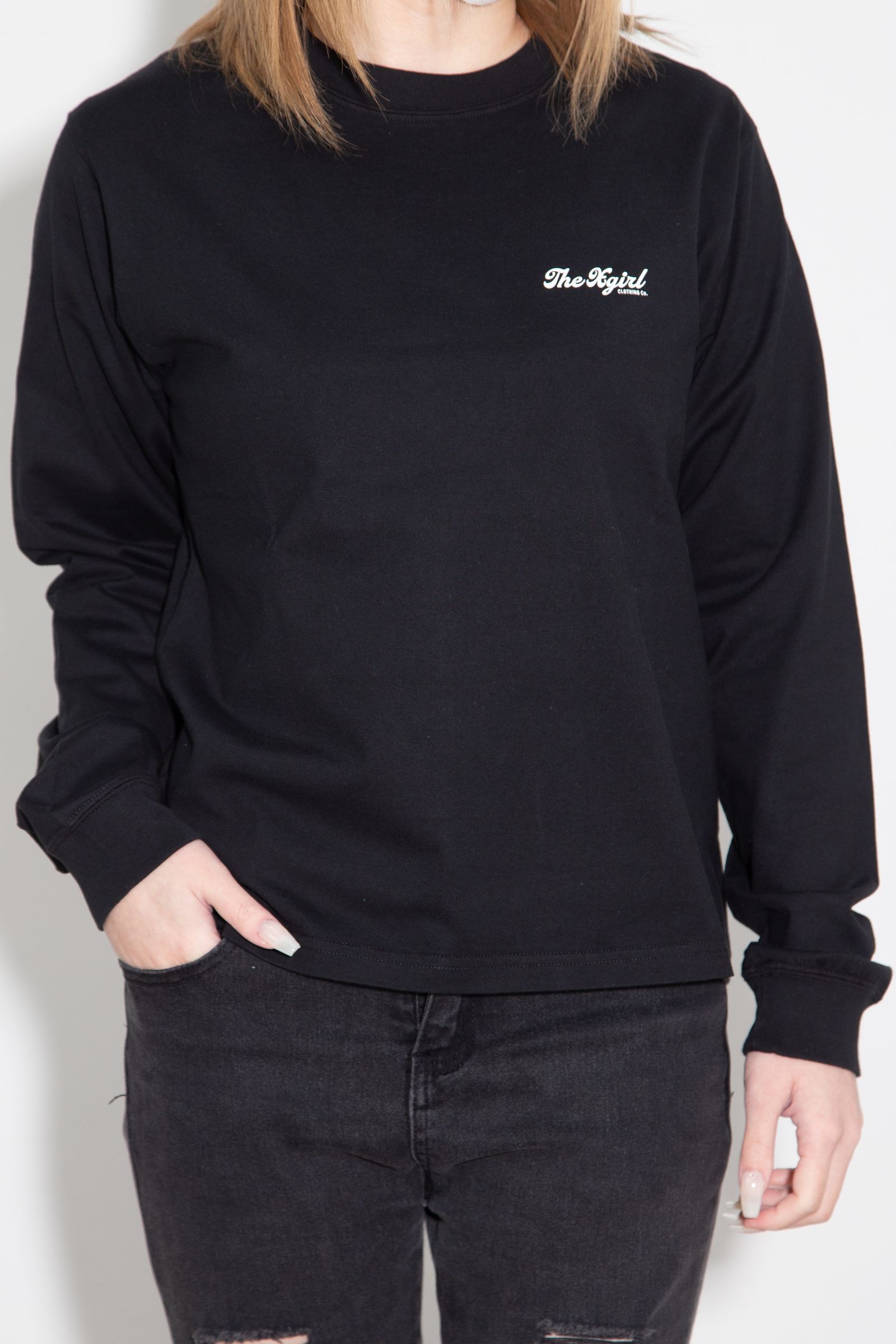 ARCH LOGO AND FACE L/S TEE / ブラック