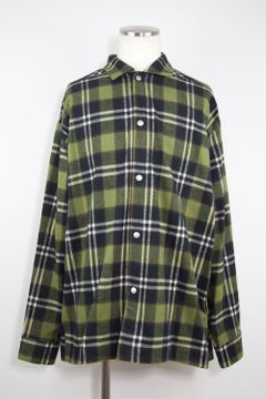 オーバーサイズチェックシャツ / OverSized Check Shirts / カーキ