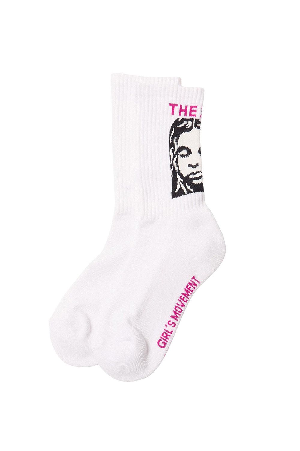 THE X-GIRL LOGO AND FACE JACQUARD RIB SOCKS