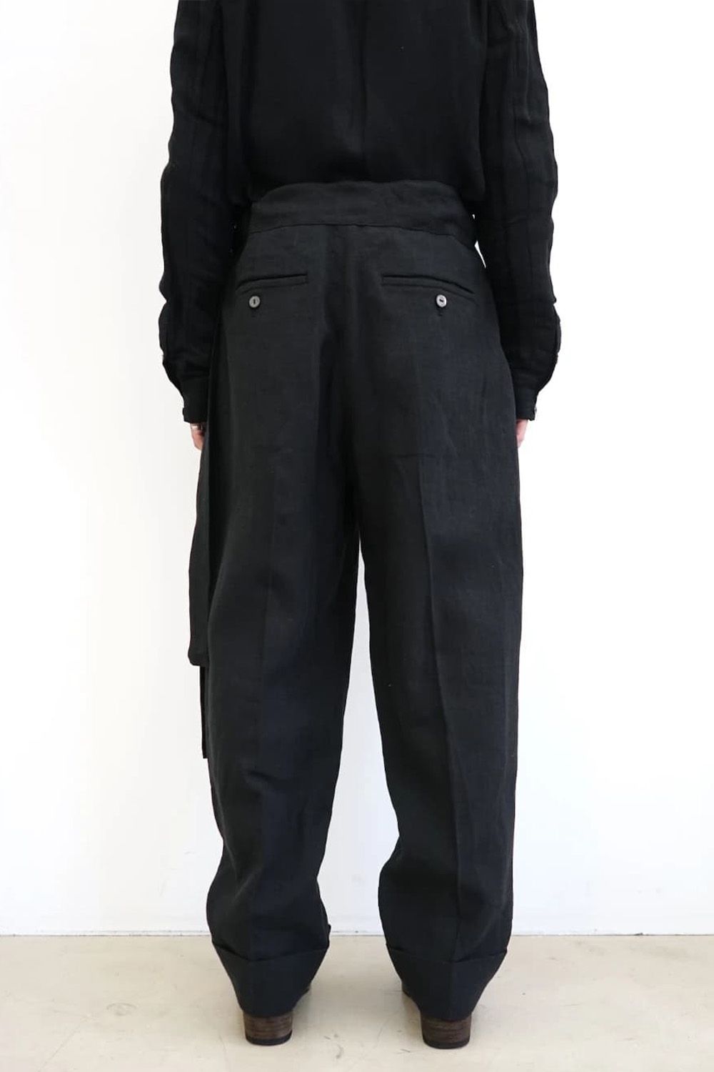 Line Double Hem Pants with Matching Belt