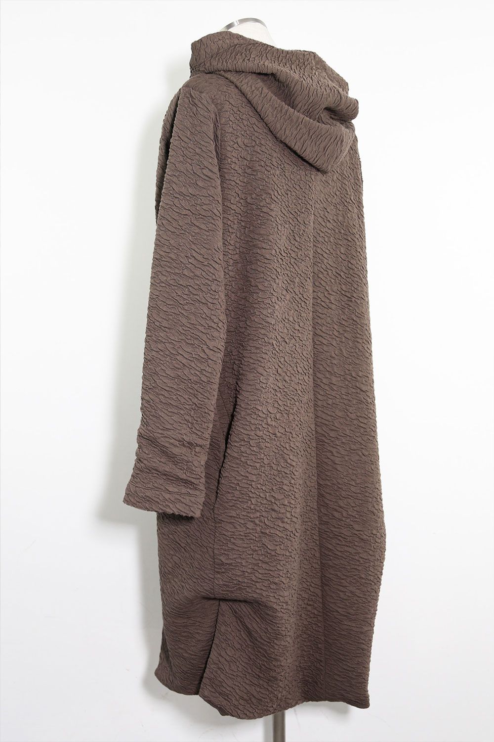 ［ラスト1点 サイズ3］LONG CARDIGAN 223-304 / シボ加工ロングカーディガン / ベージュ