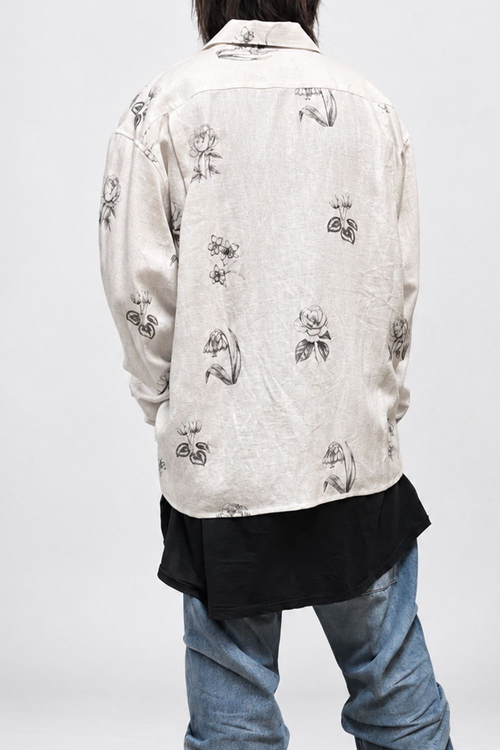 Botanical Print Oversized Shirt / ホワイト