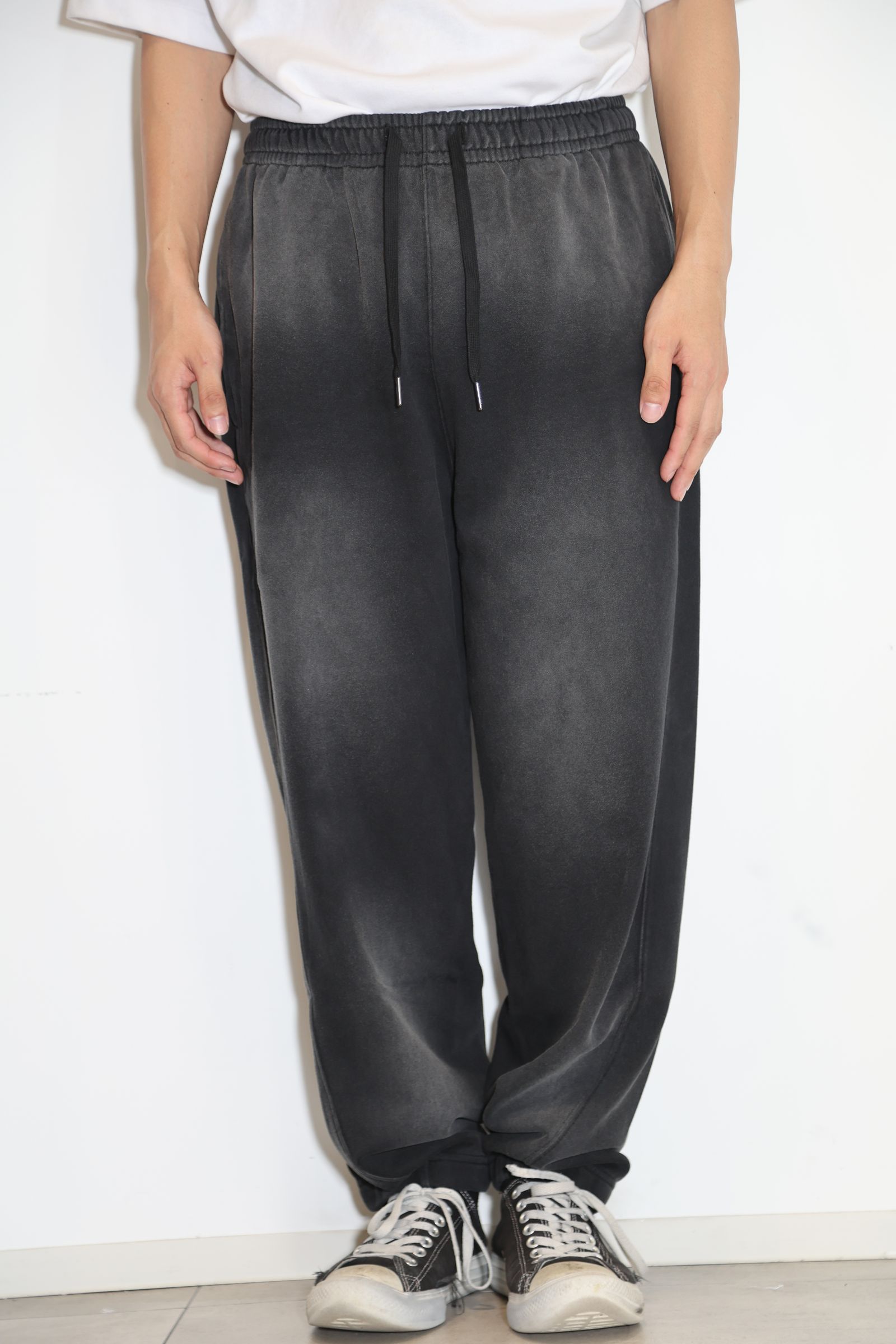 GARMENT DYED SWEATPANTS / ブラック