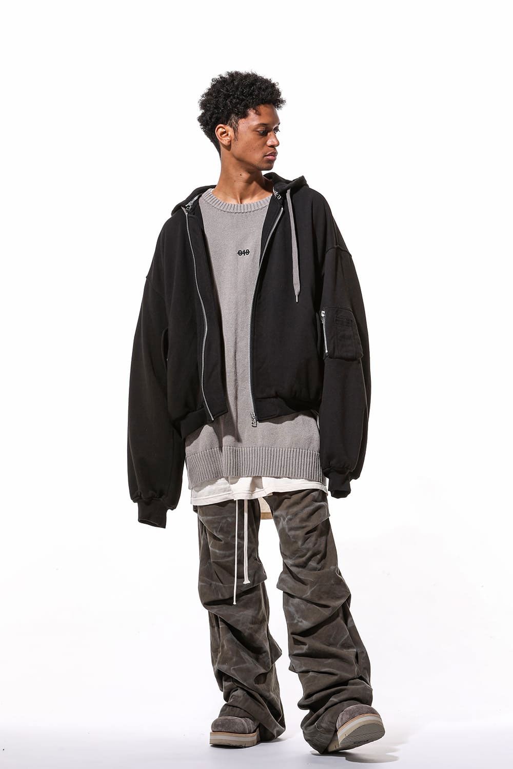 Vintage Dyed Tuck Buggy Pants / カーキ