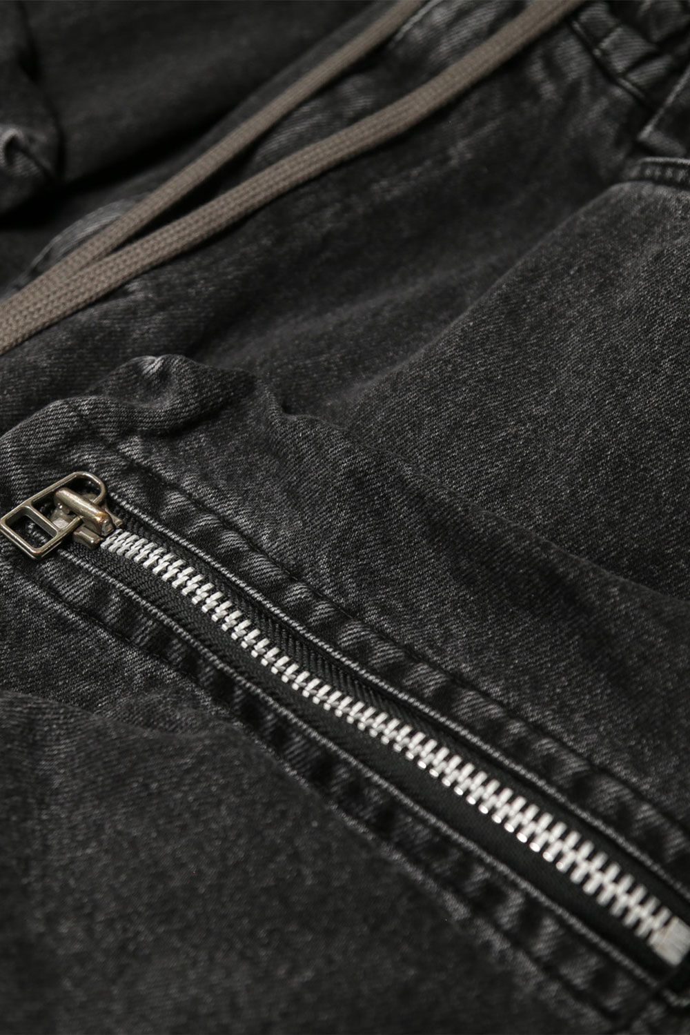 デニム"モンスタータック"フレアバギーパンツ / Denim Tuck Flare Baggy Pants / ブラック / ag-10031-1
