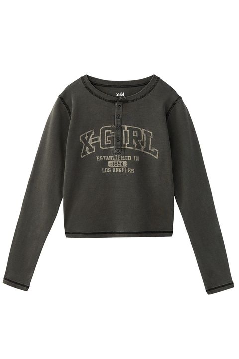 COLLEGE LOGO L/S COMPACT TOP / ブラック
