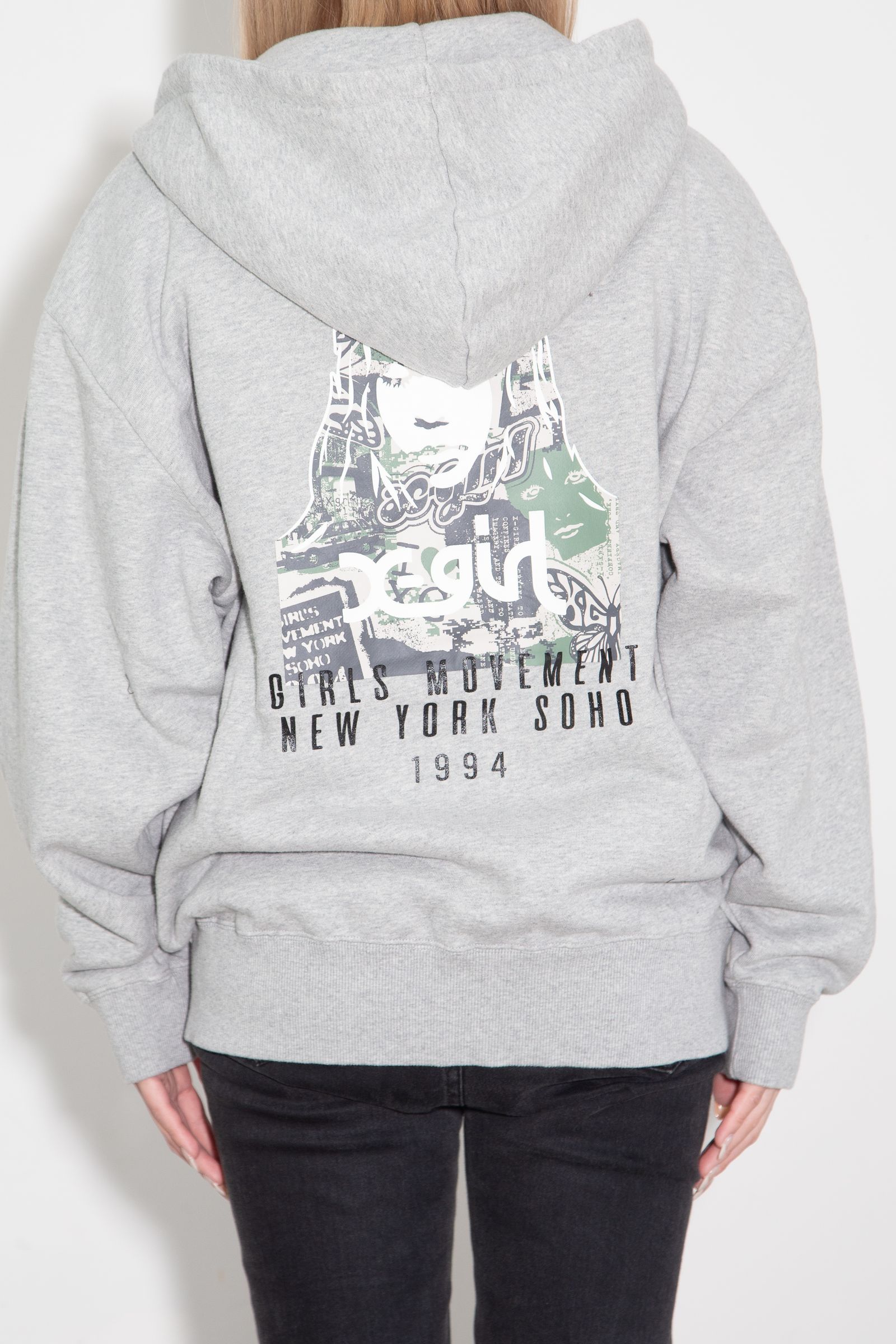 ［ラスト1点 サイズM］COLLAGE CAMO FACE ZIP UP SWEAT HOODIE / アッシュ