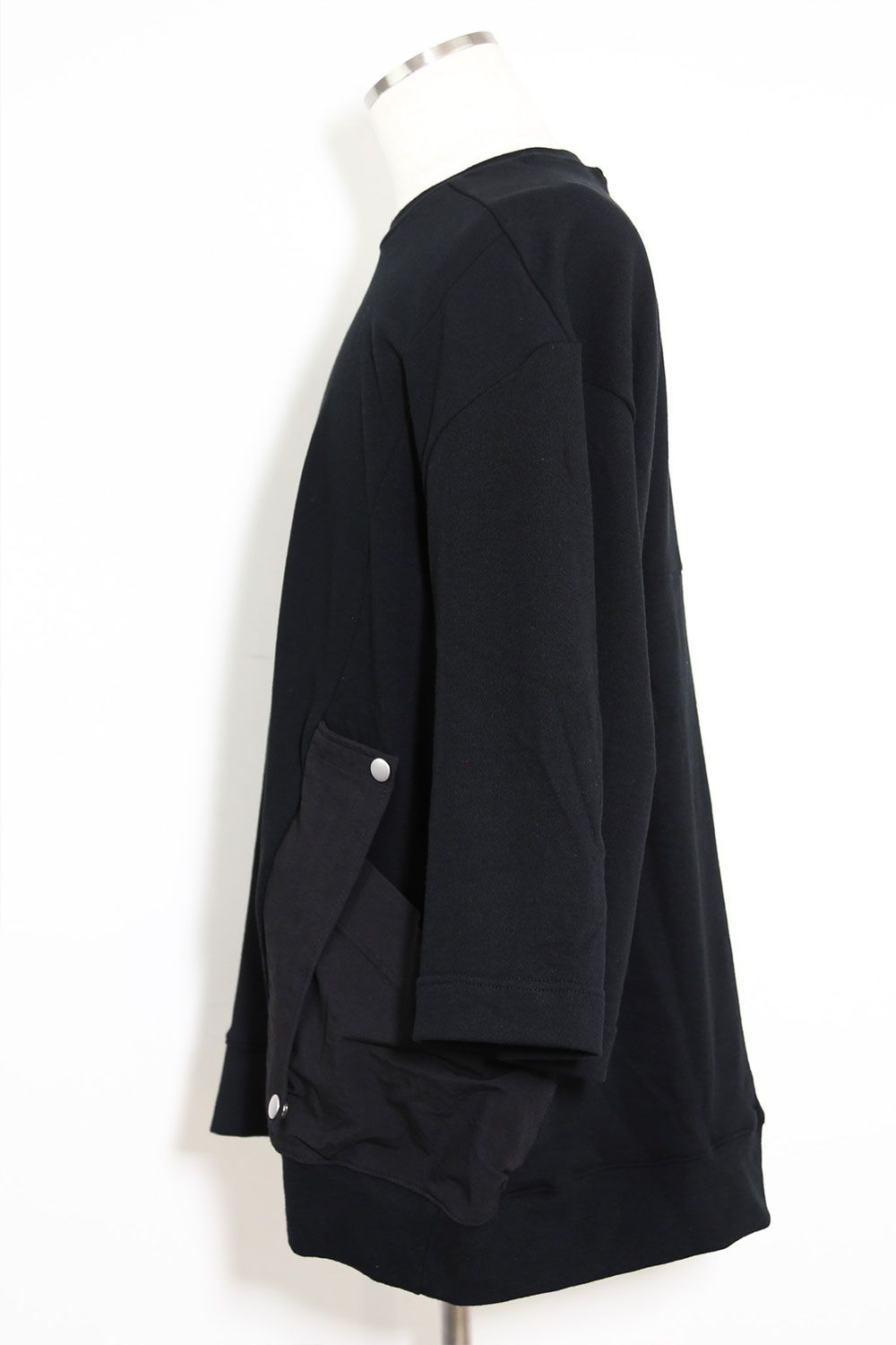 Nylon Combi Sweat Top / ブラック