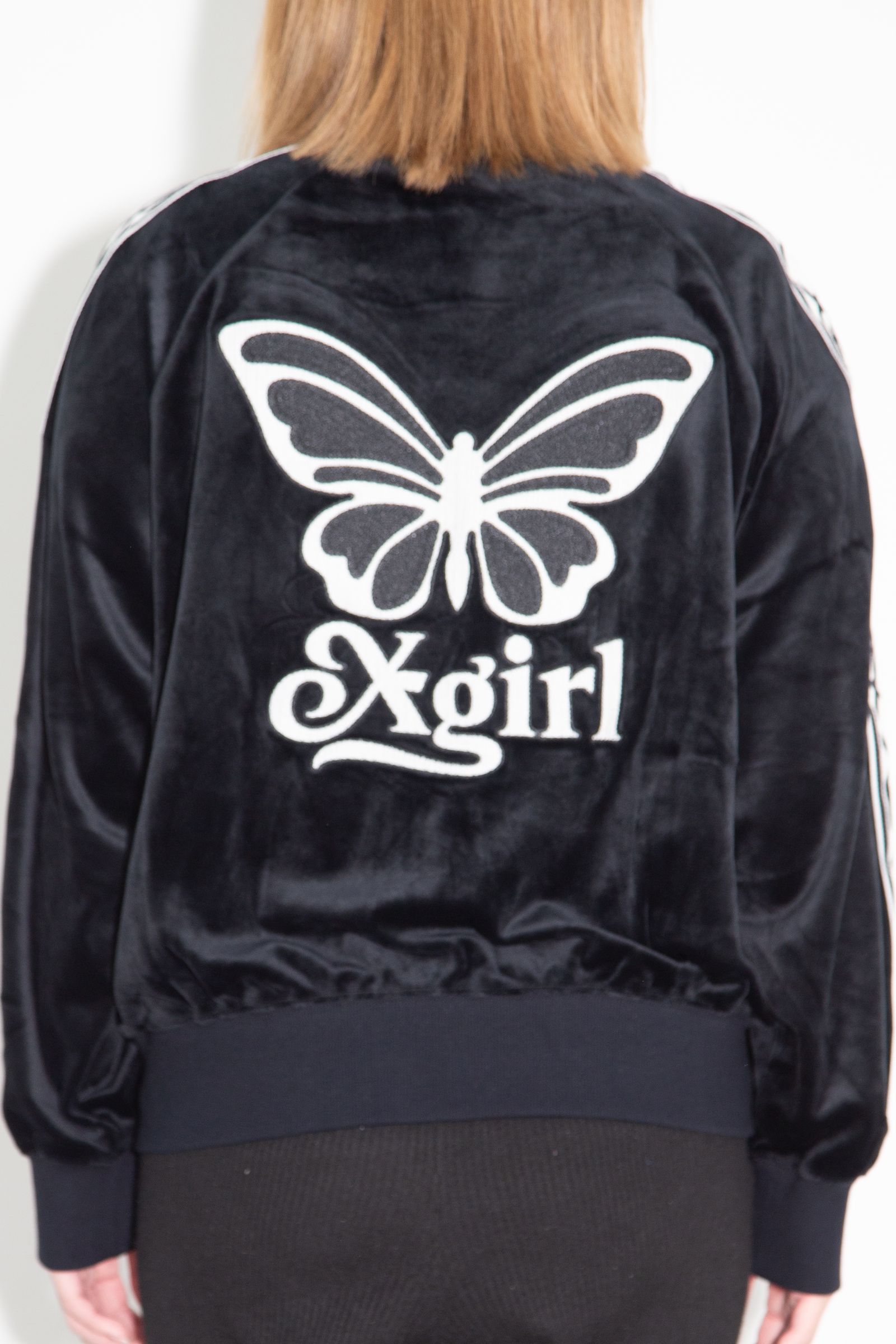 BUTTERFLY VELOUR TRACK JACKET / ブラック