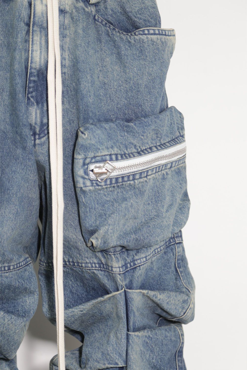 デニム"モンスタータック"フレアバギーパンツ / Denim Tuck Flare Baggy Pants / インディゴ / ag-10031-1