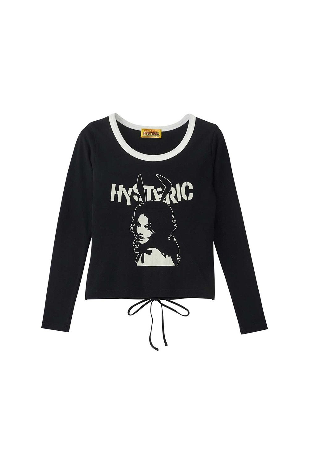 [ラスト1点] BUNNY GIRLレースアップ チビTシャツ / ブラック