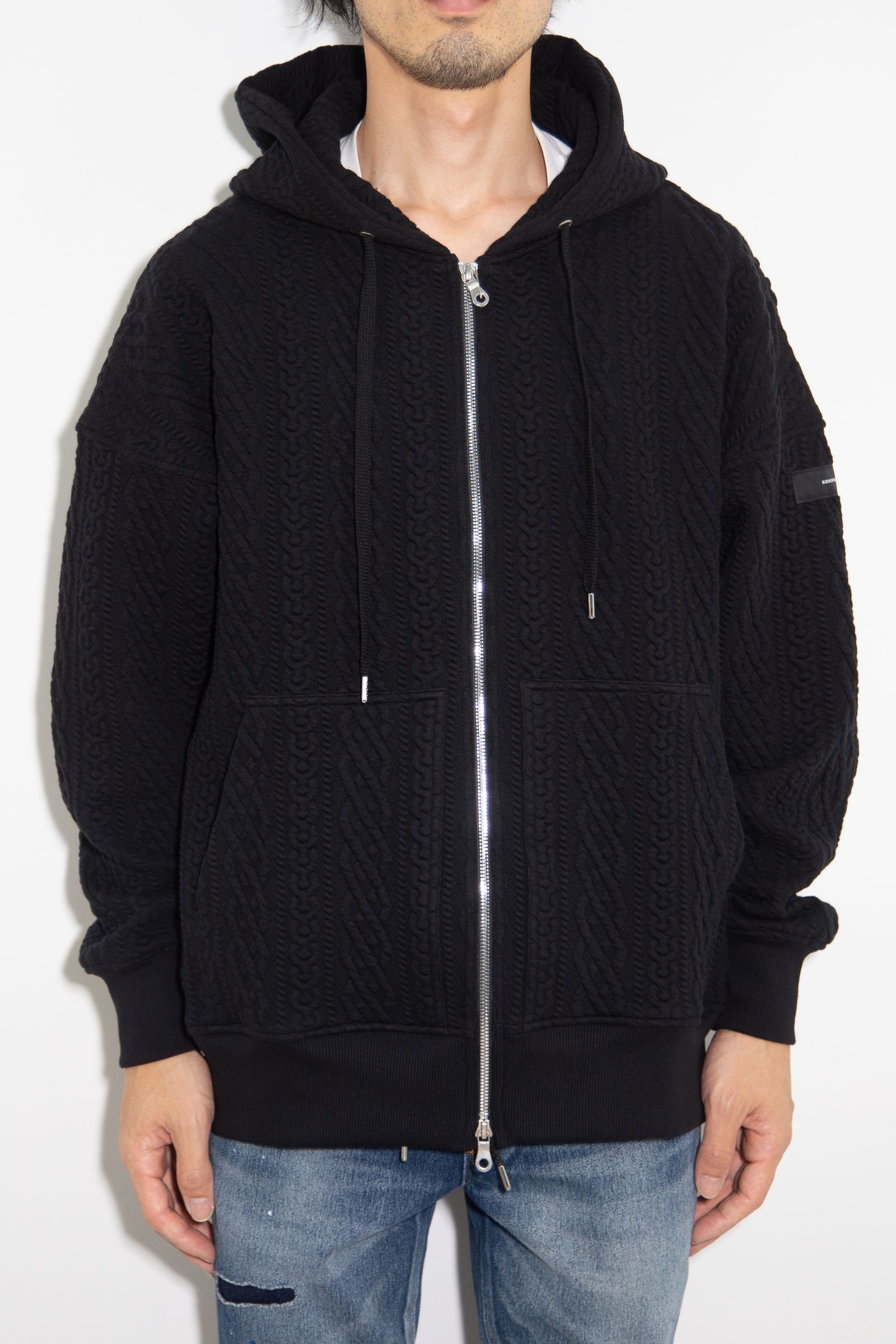 ROPE zip loose hoodie / ブラック