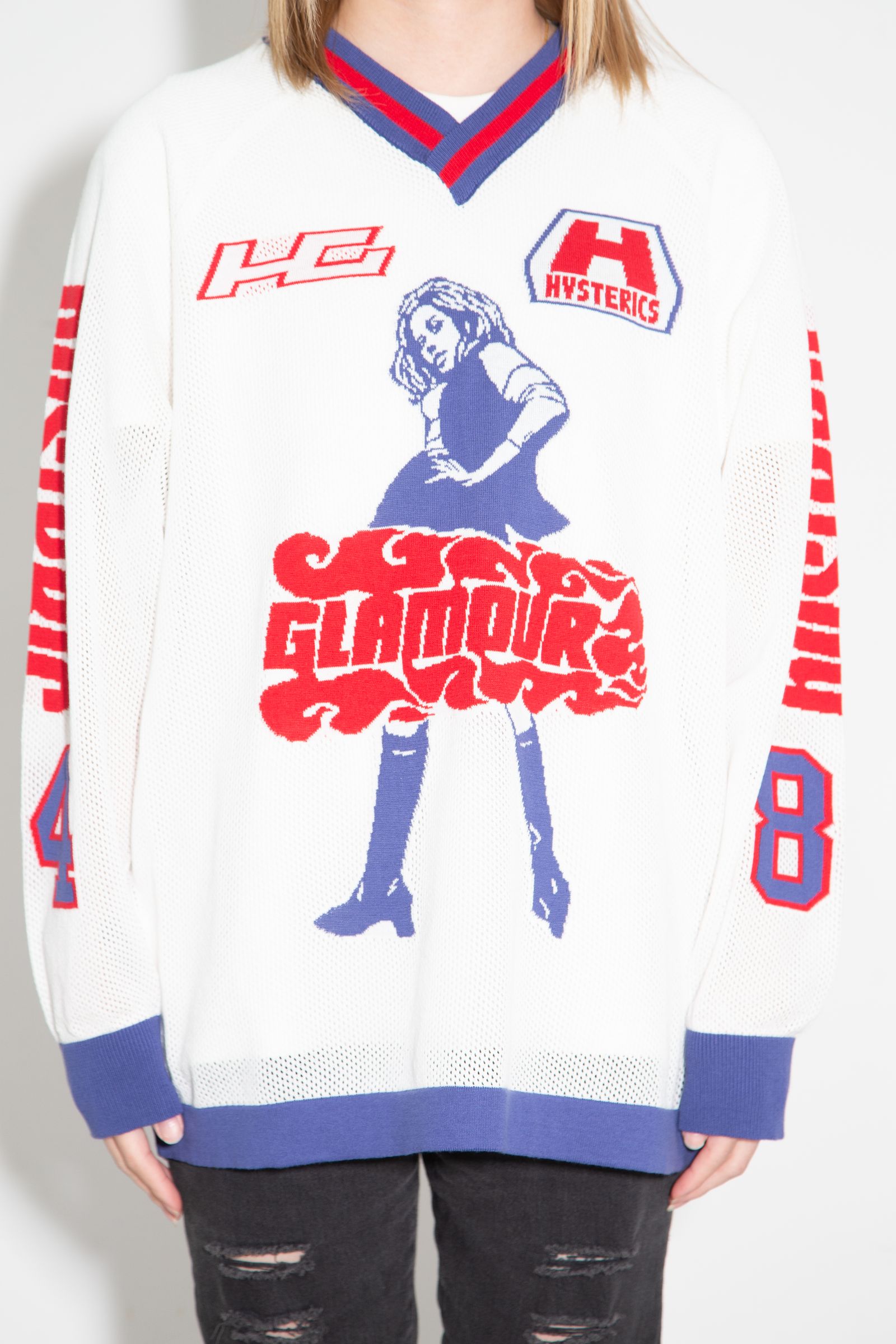 HYSTERIC84ジャカードメッシュ プルオーバー / ホワイト