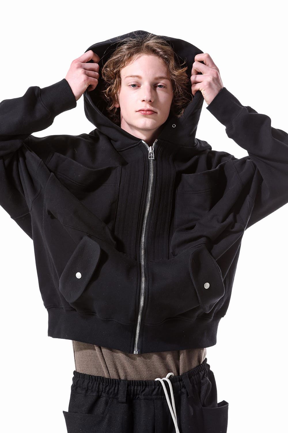 ジップフーディー / Zipp Hoodie / ブラック / ag-10044
