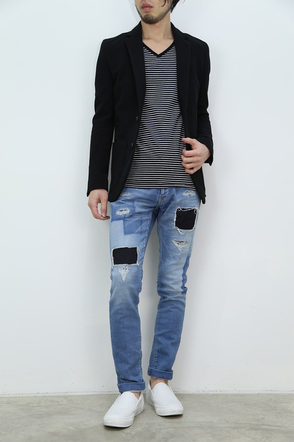1PIU1UGUALE3 -1PLY RELAX JACKET+ANKLE TIGHT SLIM-①