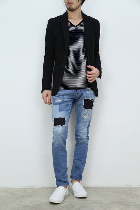 1PIU1UGUALE3 -1PLY RELAX JACKET+ANKLE TIGHT SLIM-①