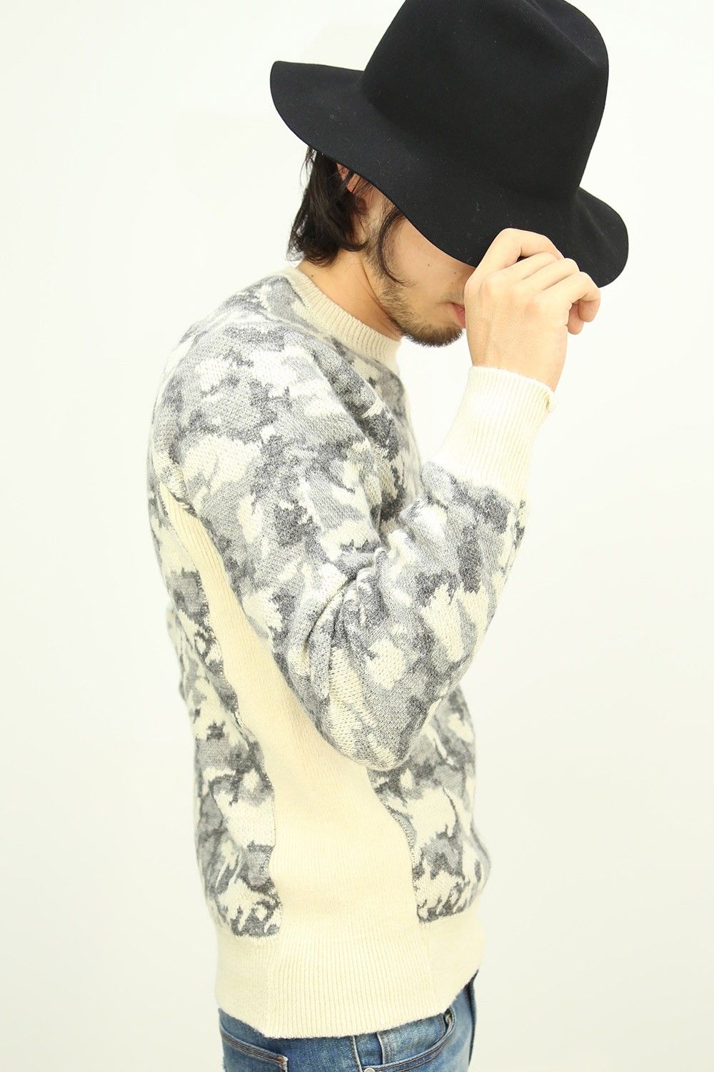 16AW STYLE -TRAVEL HAT + camo crew neck knit-