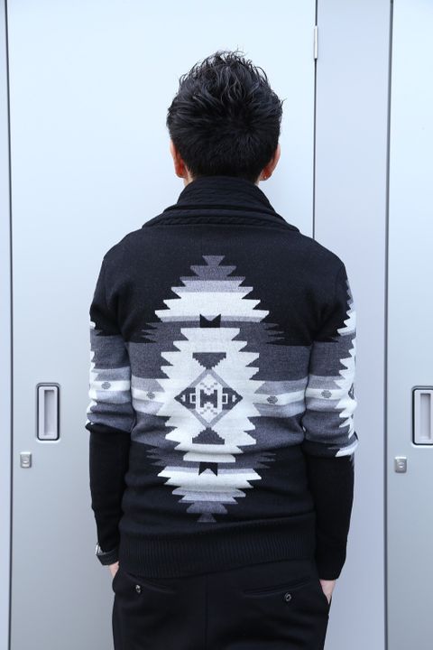 1PIU1UGUALE3 × PENDLETON SHAWL CARDIGAN