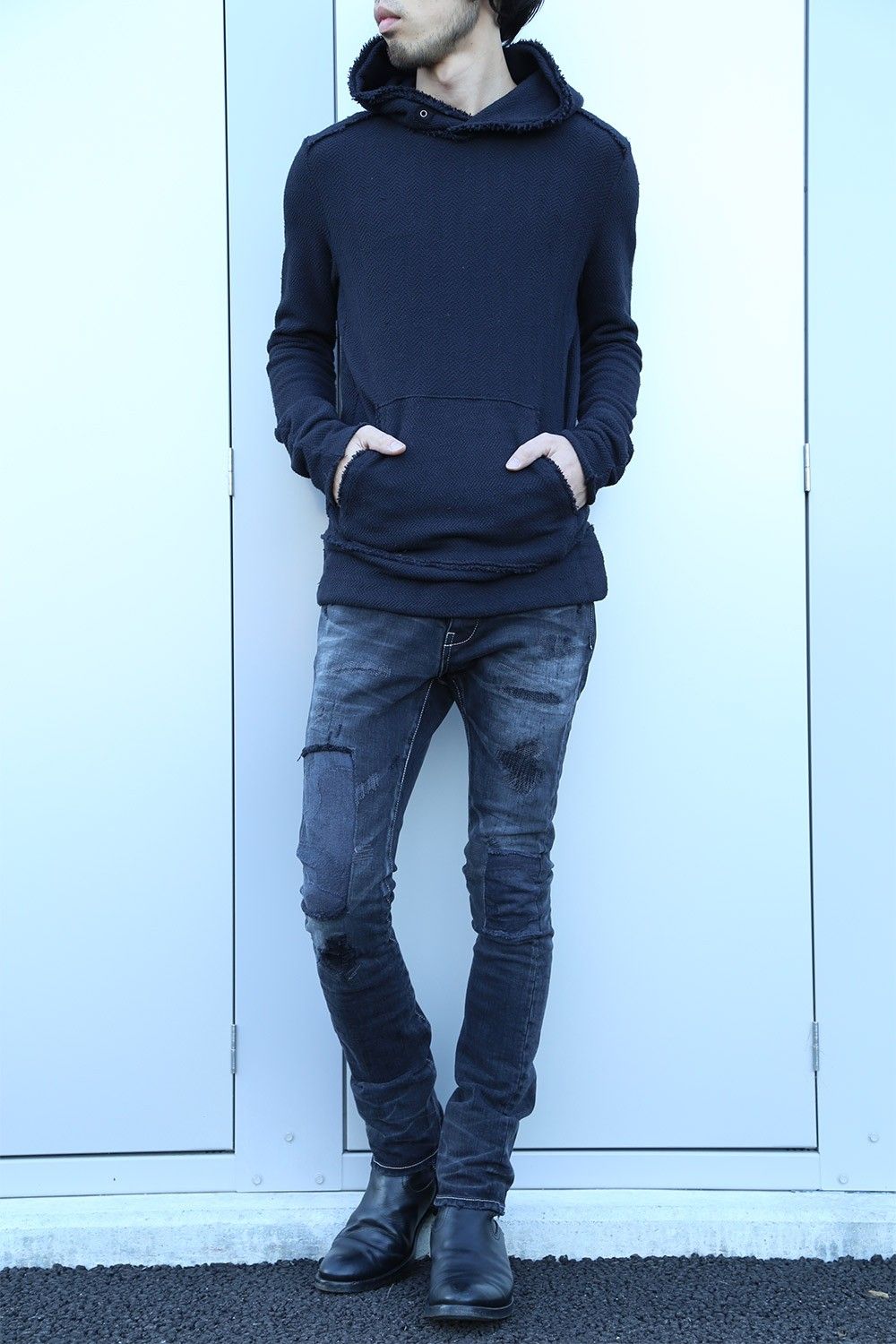 VADEL 16AW STYLE -pull over hood+tight easy denim-