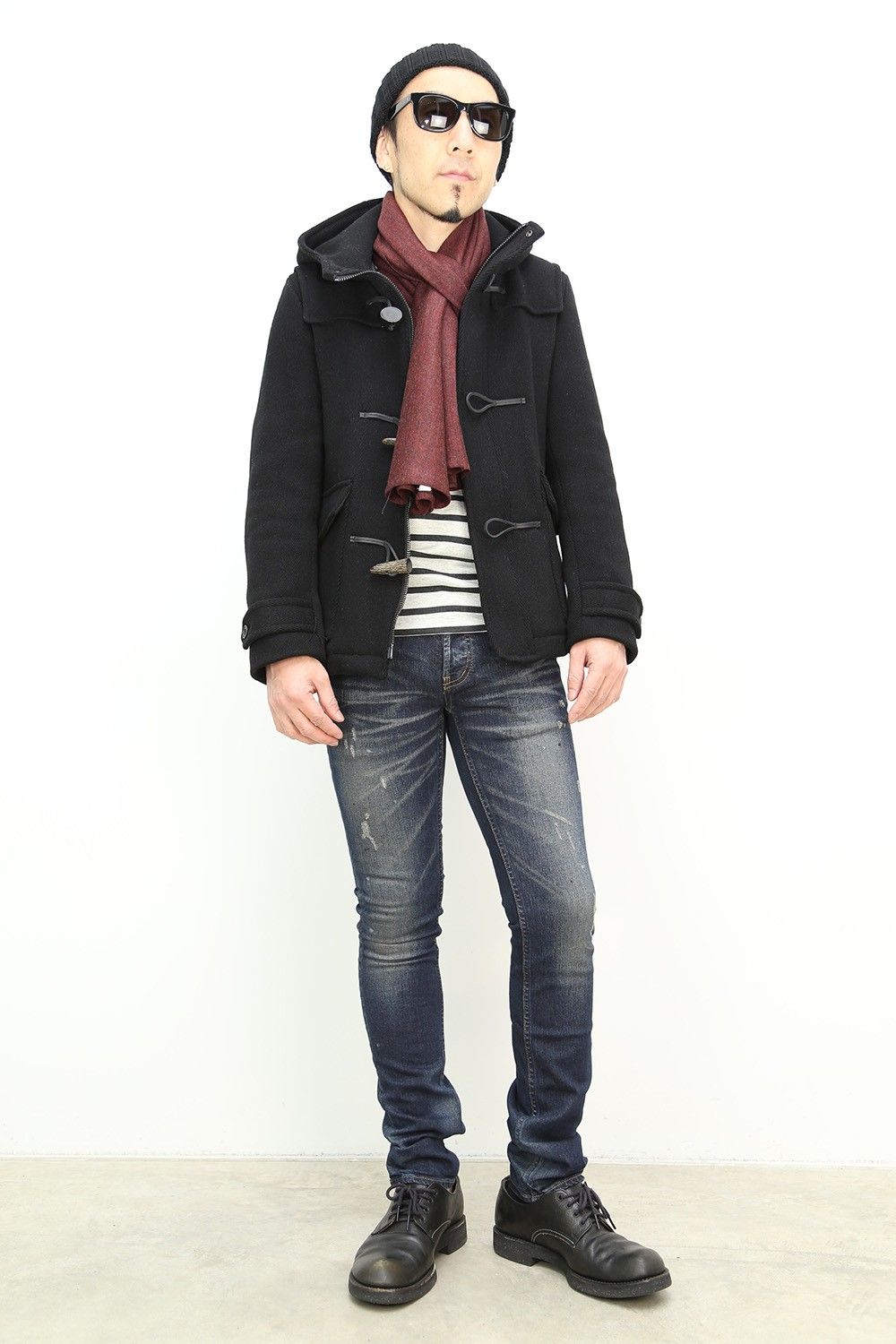 LOUNGE LIZARD のダッフルコート を使用したスタイリング