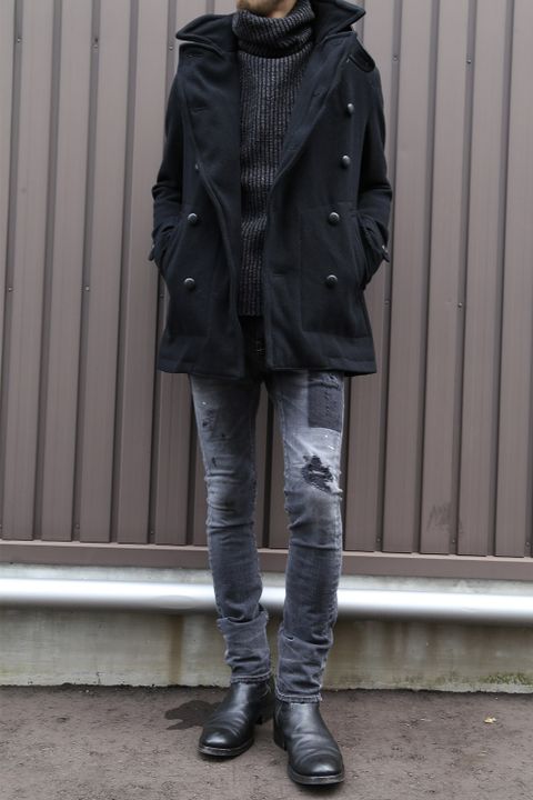 VADEL -motocycle pea-coat-