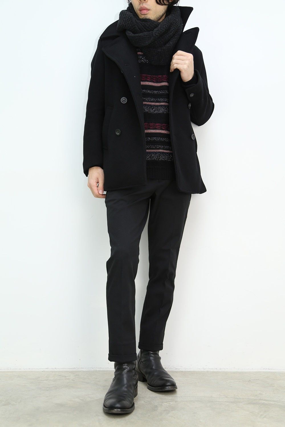 LOUNGE LIZARD -W CLOTH MELTON Pコート-