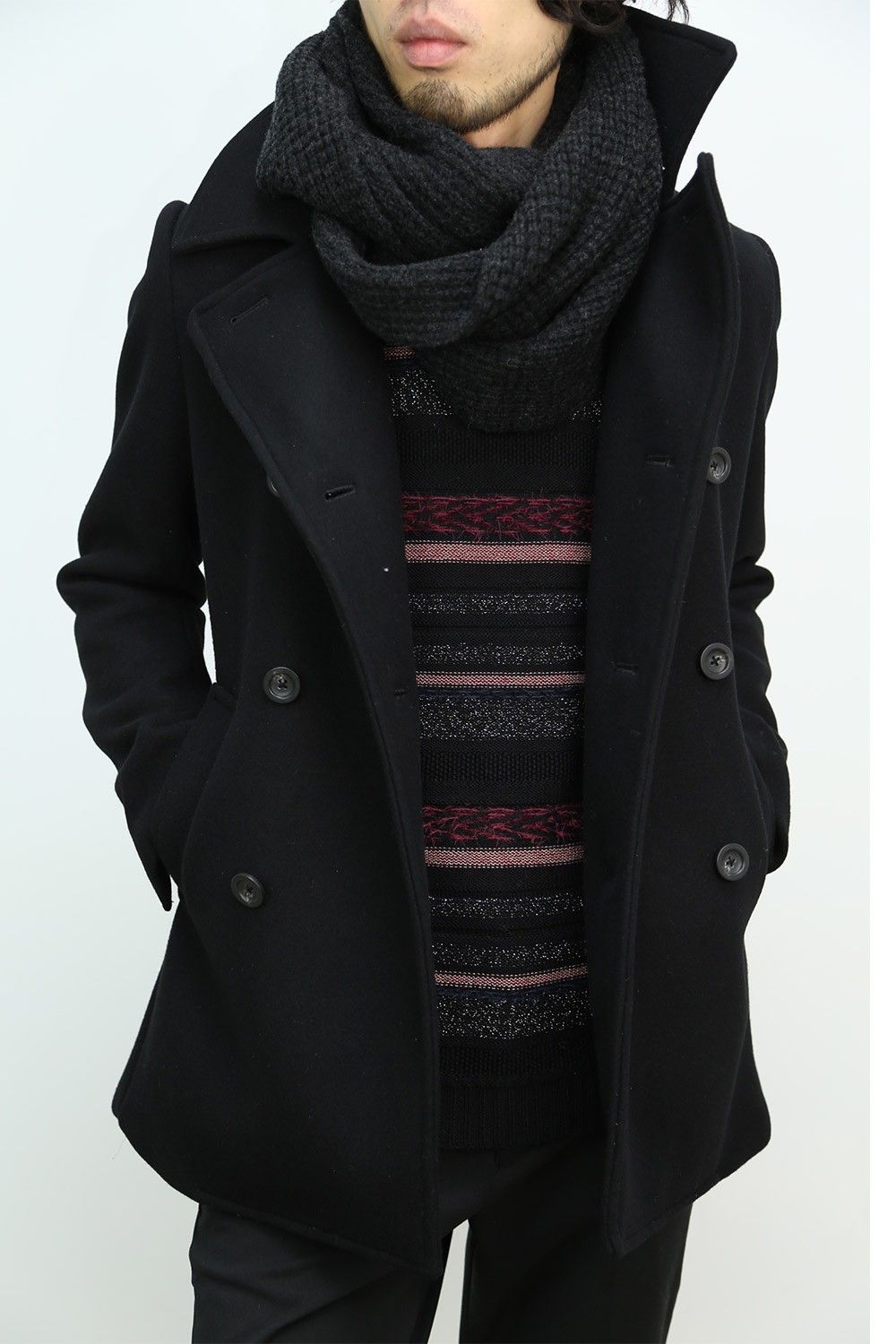 LOUNGE LIZARD -W CLOTH MELTON Pコート-