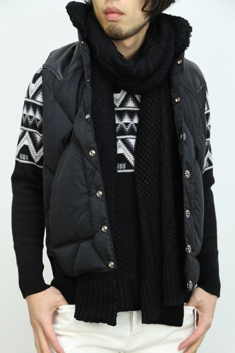 AKM - × ROCKY MOUNTAIN DIA STITCH CONCHO VEST- BLK