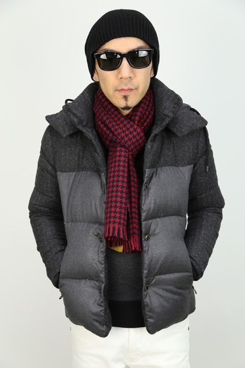 1PIU1UGUALE3 x DUVETICA のダウンジャケットでコーディネート