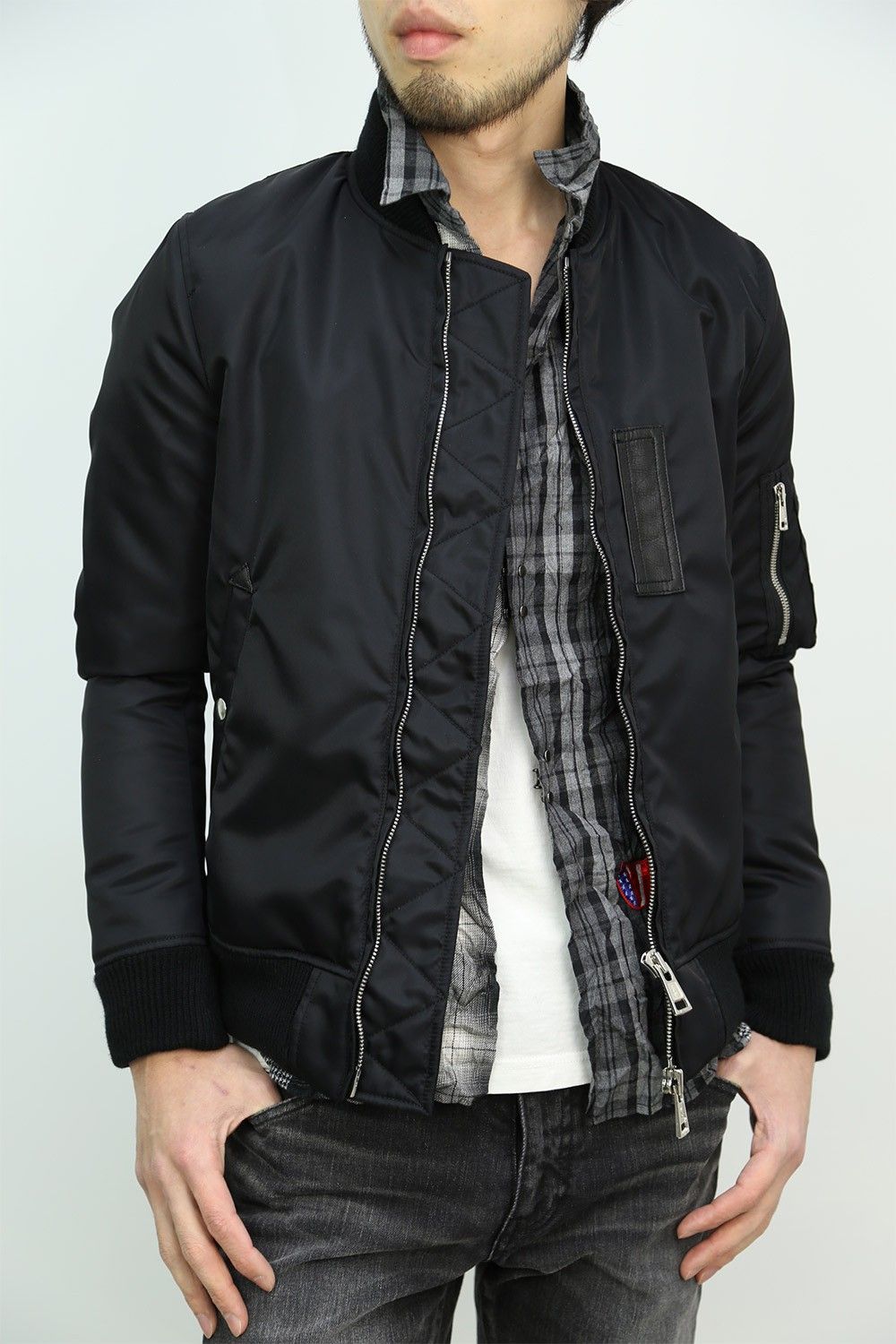 AKM x daboro -CRAZY CHECK HOOK SHIRT- GRY