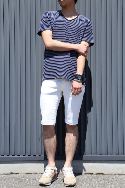 ボーダーを基調とした夏スタイル