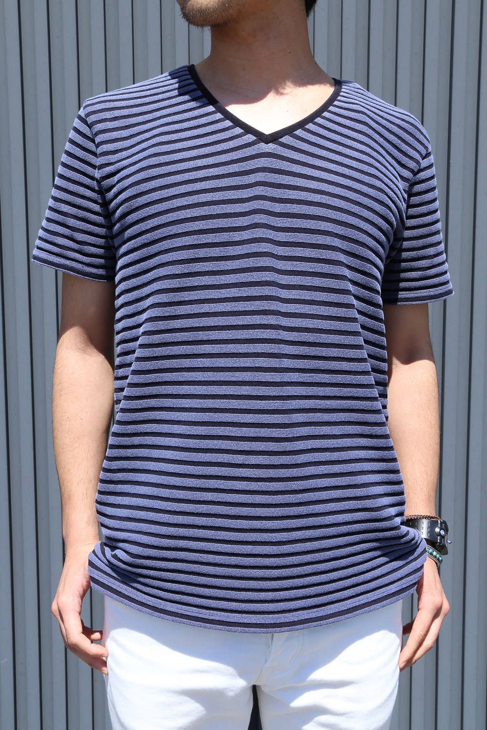 ボーダーを基調とした夏スタイル