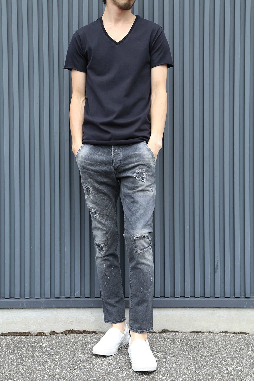 お客様リクエストスタイル -wjk cut-off V-neck C/S S/S-