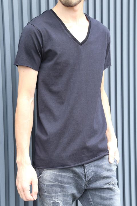 お客様リクエストスタイル -wjk cut-off V-neck C/S S/S-
