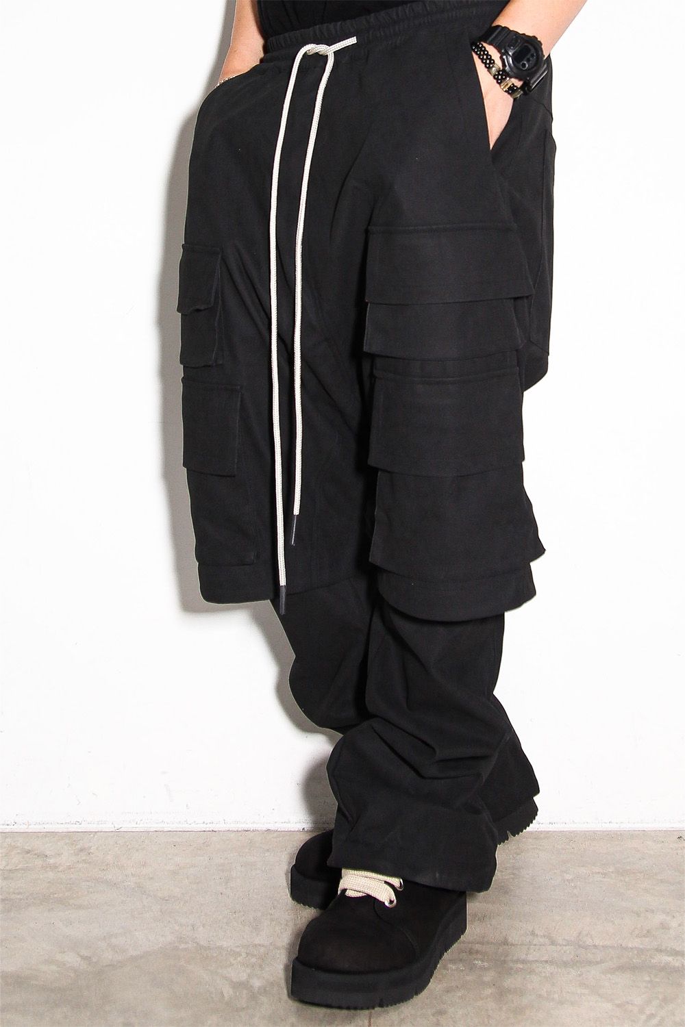 レイヤードブーツカットパンツ / LAYEDER BOOTS CUT / ブラック / ag-12009