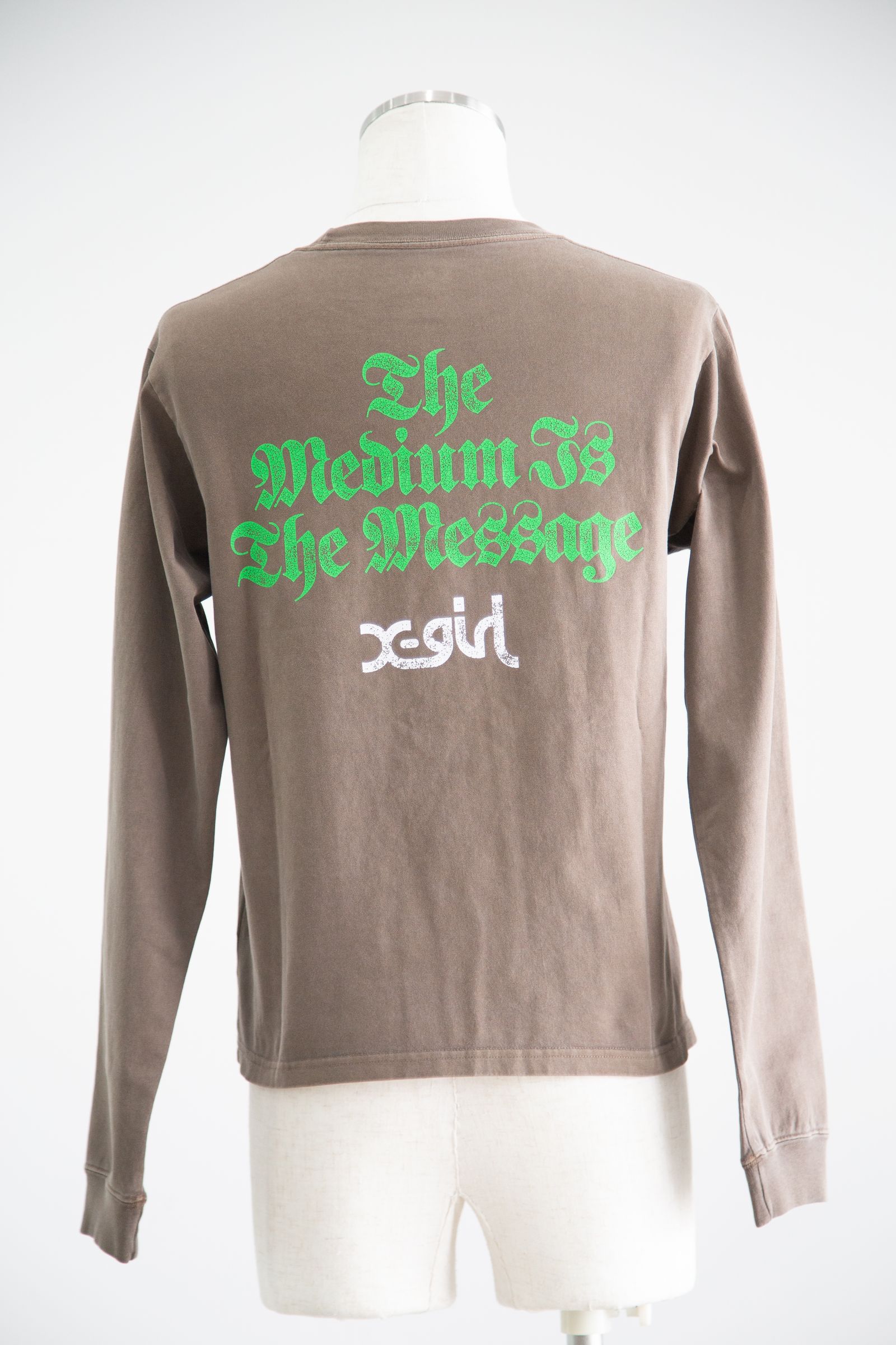 STAR AND FACE LOGO FADED L/S TEE / ブラウン
